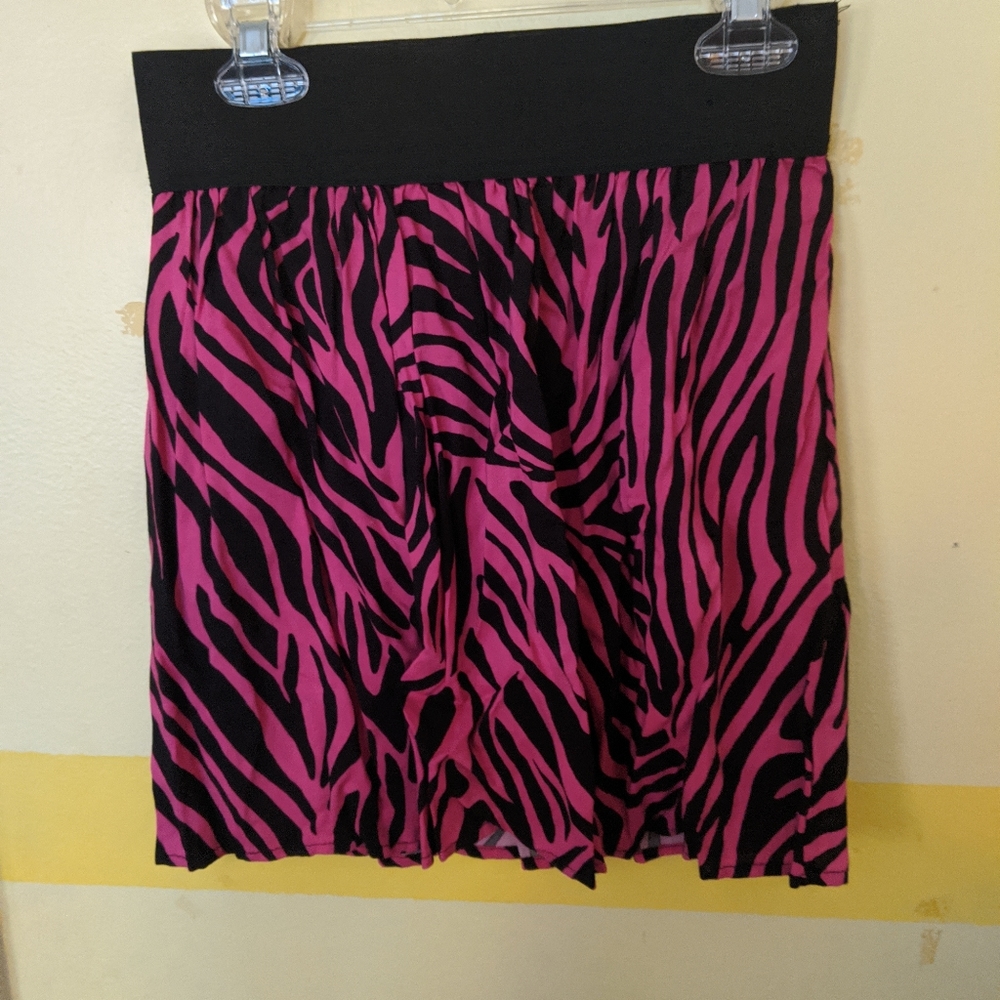 Pink zebra print skirt